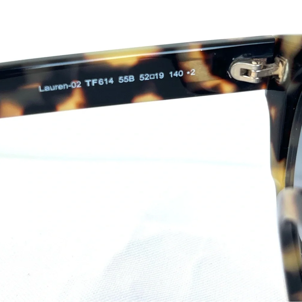 TOM FORD Italy TF614 Lauren-02 Gray Gradient Lenses Tortoise Frame Sunglasses